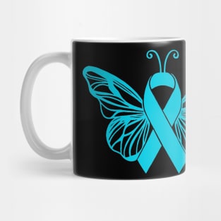 Awareness Ribbon Butterfly Light Blue Mug